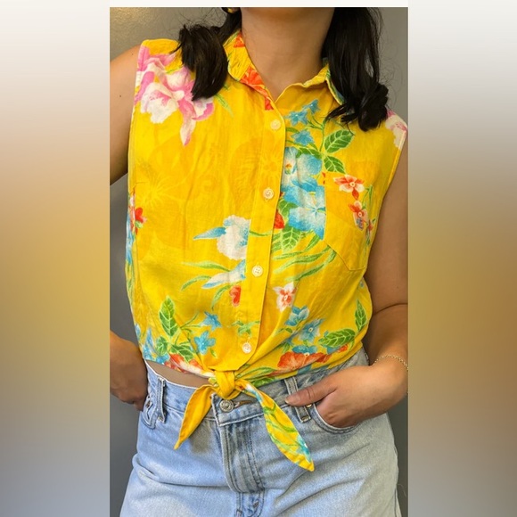 Ralph Lauren Tops - Ralph Lauren tropical crop top tiki retro 90’s